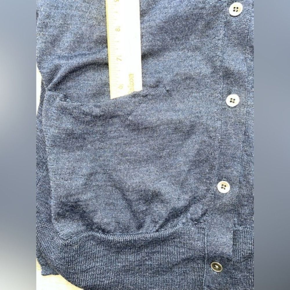 Merino Wool Gap Cardigan Sweater w/ L Blue V-Neck Button Front Pocket LN/NWOT - Picture 13 of 15